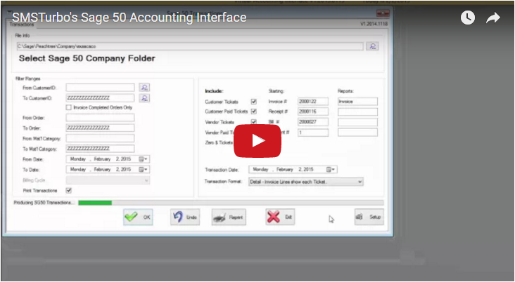 SMSTurbo Sage 50 Integration