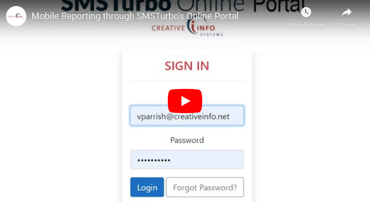Mobile Reporting via SMSTurbo Online Portal