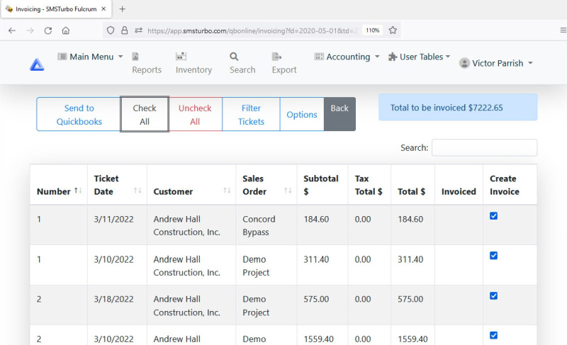 SMSTurbo Fulcrum Export Tickets - Creative Information Systems