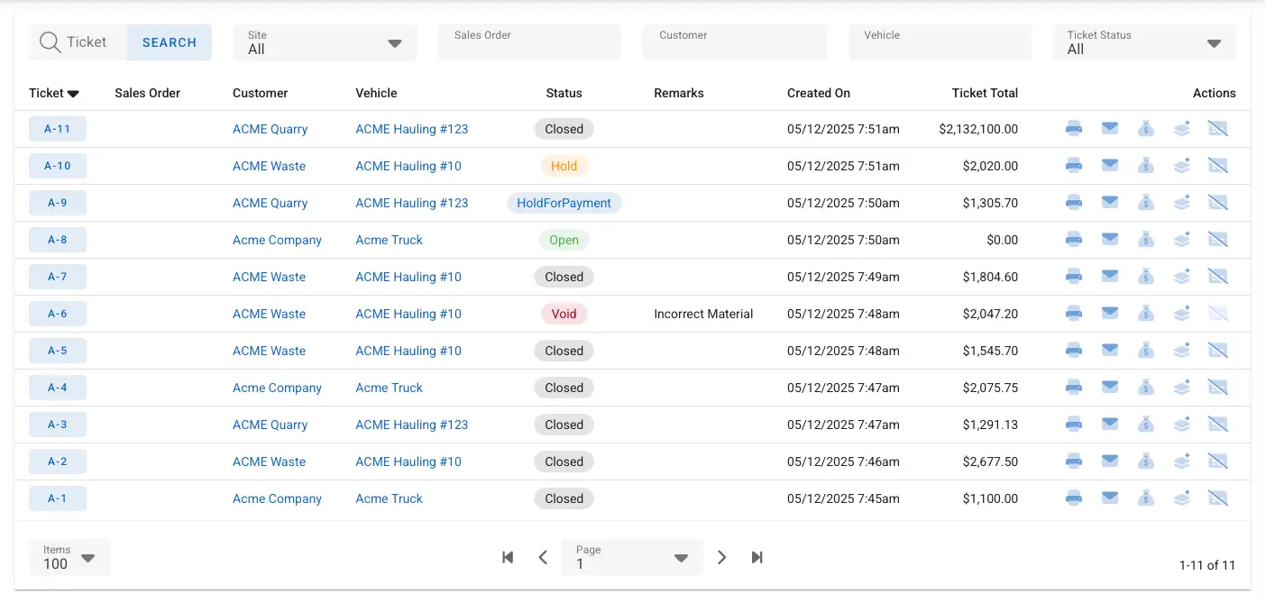 High Volume Scale Ticketing