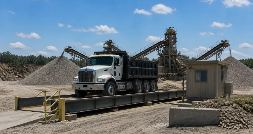 Truck Scalehouse in a Sand & Gravel Quarry